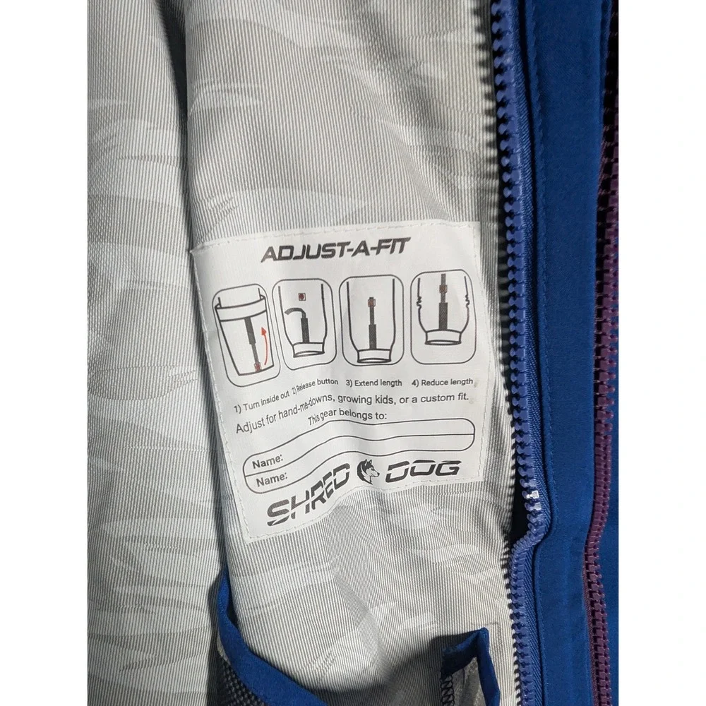 Shred Dog Kids Elevated‎ Hardshell Ski Jacket Size 10 Blue Outdoor Performance